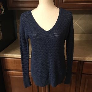 American Eagle blue knit sweater XS tall petite